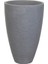 Yivli Plastik Saksı Gri Çap 40 cm Yükseklik 42 cm 1