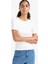 Slim Fit Dar Kesim Bisiklet Yaka Basic Düz Fitilli Kaşkorse Kısa Kollu Tişört C0097AX25AU 4