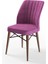 Eva Serisi, 80X132 Açılabilir Mdf Barok Ahşap Desen Mutfak Masası ve 6 Sandalye Mor 5