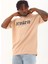 Unisex Oversize Baskılı Bisiklet Yaka T-Shirt - Bej 3