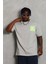 Unisex Oversize Baskılı Bisiklet Yaka T-Shirt - Gri 2