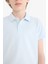 Erkek Çocuk Polo Yaka Basic Düz Pike Okul Tişörtü K1689A625AU 5