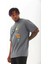 Unisex Oversize Baskılı Bisiklet Yaka T-Shirt - Füme 1