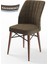 Eva Serisi, 80X132 Açılabilir Mdf Barok Ahşap Desen Mutfak Masası ve 4 Sandalye 1 Bench Kahverengi 5