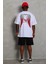 Unisex Oversize Baskılı Bisiklet Yaka T-Shirt - Beyaz 1