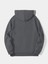 Erkek Düz Kapüşonlu Sweat - Füme 1