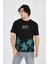 Erkek Baskılı Bisiklet Yaka T-Shirt - Siyah 4