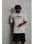 Unisex Oversize Baskılı Bisiklet Yaka T-Shirt - Gri 1
