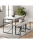 Masa Takımı Bench Bank Masa Seti 120X60 Mutfak ve Yemek Masası Beyaz 1560 2