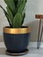 Klasik Saksı Tabaklı 23 cm x 25 cm Antrasit Gold Antrasit 1