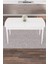 Nex Serisi, 80X132 Mdf Açılabilir Beyaz Masa Takımı, 6 Sandalye Gümüş Halkalı Krem 3