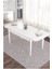 Nex Serisi, 80X132 Mdf Açılabilir Beyaz Masa Takımı, 6 Sandalye Gümüş Halkalı Krem 4