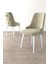 Nex Serisi, 80X132 Mdf Açılabilir Beyaz Masa Takımı, 6 Sandalye Gümüş Halkalı Krem 5