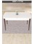 Are Serisi,beyaz Masa Ceviz Ayak Mdf 80X132 Açılabilir Yemek Odası Takımı,4 Sandalye Gold Halkalı Kahverengi 3