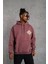 Erkek Kilim Desen Kapüşonlu Sweat - Gül Kurusu 4