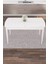 Taç Serisi, Beyaz Mutfak Masa Takımı 80X132 Açılabilir, 4 Sandalye Gold Halkalı 1 Bench Kahverengi 2