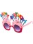 Happy Birthday Yazılı Pembe Fuşya Renk Parti Gözlüğü 12x7 cm 2