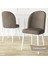 Roe Serisi 80X132 Açılabilir Beyaz Mutfak Masası Takımı ve 4 Cappucino Sandalye Cappucino 5