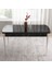 Tia Serisi Açılabilir 80X132 Siyah Mermer Desen Mdf Mutfak Masası Takımı ve 6 Cappucino Sandalye Gümüş Detay Cappucino 3