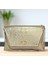Gold Balık Sırtı Desenli Kapaklı Kilit Detaylı Kadın Portföy & Clutch Çanta 4