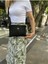 Kadın Siyah Renkli Saten Kumaş Ayarlanabilir Çapraz ve El Askılı Portföy, Clutch Çanta 1