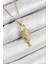 Zirkon Taşlı Kilit ve Sallantılı Anahtar Model Gold Renk Kadın Kolye - EBJ250711W36520 1