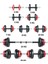 22 kg Grip Plate Multifonksiyonel Turuncu Siyah Halter Seti ve Dambıl Seti 4