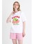 Beyaz Baskılı Oversize Tişört 6938 2