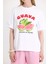 Beyaz Baskılı Oversize Tişört 6938 4