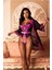 8427 Premium Kalp Desenli Babydoll Takım Gecelik Fantezi Takım 1