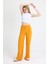 Orange Geniş Paça Dökümlü Bürümcük Kumaş Pantolon 326 1