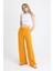 Orange Geniş Paça Dökümlü Bürümcük Kumaş Pantolon 326 2