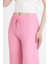 Pembe Geniş Paça Dökümlü Bürümcük Kumaş Pantolon 326 4