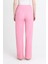 Pembe Geniş Paça Dökümlü Bürümcük Kumaş Pantolon 326 5