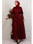 Mona Pelerinli Elbise Bordo 1