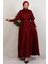 Mona Pelerinli Elbise Bordo 4