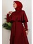 Mona Pelerinli Elbise Bordo 5