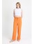 Orange Beli Lastikli Bol Paça Dokuma Pantolon 4284-1 1
