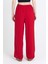 Kırmızı Beli Lastikli Bol Paça Dokuma Pantolon 4284-1 5
