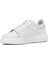 Erkek Beyaz Bağcıklı Kalın Tabanlı Deri Sneaker 4