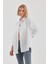 Oversize Uzun Basic Gömlek - Beyaz 1