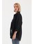 Oversize Uzun Basic Gömlek - Siyah 6
