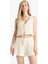 Coool Loose Fit V Yaka Triko Görünümlü Önden Bağlamalı Kolsuz Bluz F6260AX25SM 3