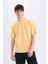 %100 Pamuk Boxy Fit Bisiklet Yaka Basic Düz Kısa Kollu Tişört D6070AX25SP 4