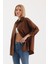 Oversize Uzun Basic Gömlek - Kahverengi 6