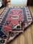 162X230 cm Vintage El Dokuma Canlı Renkli Halı, Büyük El Dokuma Mavi Pembe Halı, Türk Yün Ev & Ofis 3