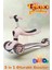 2 In 1 Oturaklı 3 Tekerlekli LED Işıklı Çocuk Scooter Yükseklik Ayarlı Eğlenceli Kaykay Scooter 2