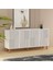 Desso Konsol 150CM, Tv Sehpası, Kitaplık, Çok Amaçlı Dolap, Ahşap Ayak, Lazer Desen 2