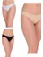 Berrak 3'lü (Siyah - Beyaz - Ten Renkler) Pamuklu ve Likralı Kadın Bikini Külot 1