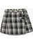 Pamuklu Metal Tokalı Ekoseli Şort Etek 1